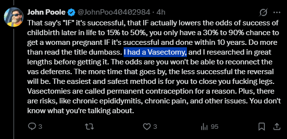mpitman9's tweet photo. @JohnPoo40402984 @Morfedel2069 @UOKStuco @ZainabSana2622 Junk cut off... you're the only one in this conversation claiming to have had one... https://t.co/7pAXOzYJtd