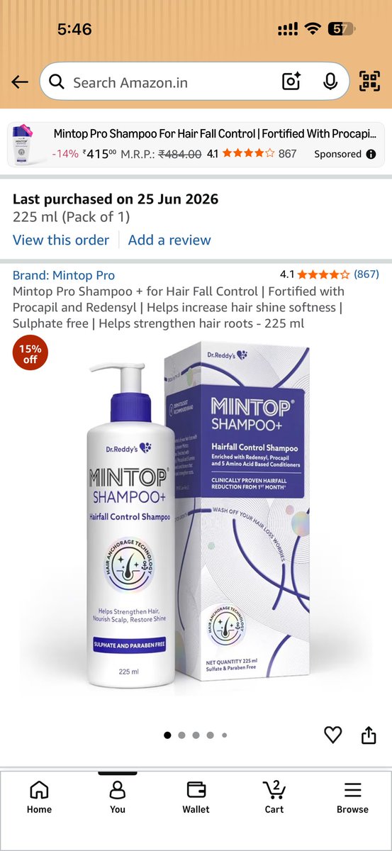 ShravanSurase's tweet photo. @drreddys I recently purchased a Mintop shampoo225ml from Amazon India, but a local pharmacist mentioned that your company only produces a 100ml variant and claimed the product I bought may be fake. Could you please confirm if you manufacture a 225ml version of this shampoo ? https://t.co/Kgz94xBk48
