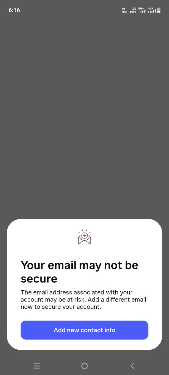 ashif_gazi0's tweet photo. Facing a major issue on Instagram. Got this alert: "Your email may not be secure".
I tried adding a new email address as requested, but now I’m unable to log in to my account at all! Please help and fix this glitch.
@Instagram @Meta @MetaNewsroom #InstagramGlitch #InstagramDown https://t.co/wy3Qyj0ycv