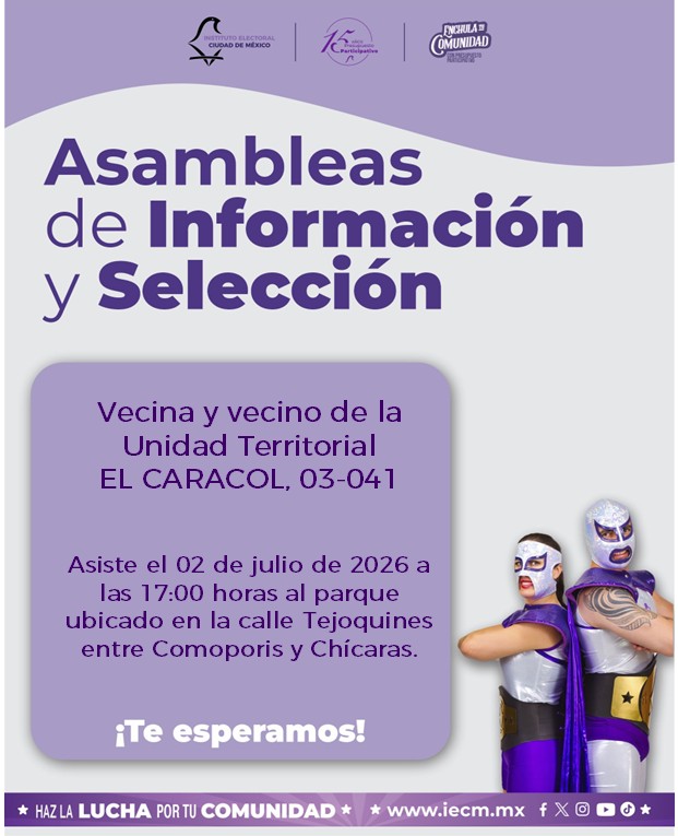 Distrito26_IECM's tweet photo. Se celebrarán las Asambleas de Información y Selección para dar a conocer los proyectos ganadores del Presupuesto Participativo 2026 y 2027 y se conformarán los Comités de Ejecución y Vigilancia para ambos ejercicios fiscales.

Consulta:
https://t.co/PAh2maooBG https://t.co/Lhj2QNaYK8