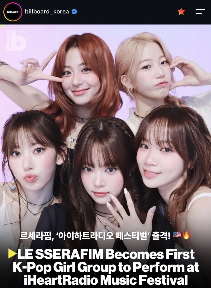 kzhaabs's tweet photo. “LE SSERAFIM has made history as the FIRST K-pop girl group to join the star-studded lineup for the "2026 HeartRadio Music Festival'! 🔥”

I KNOW THAT’S RIGHT 🙂‍↕️ 
https://t.co/JCG4y9rxje https://t.co/iFtgNJ8mdg