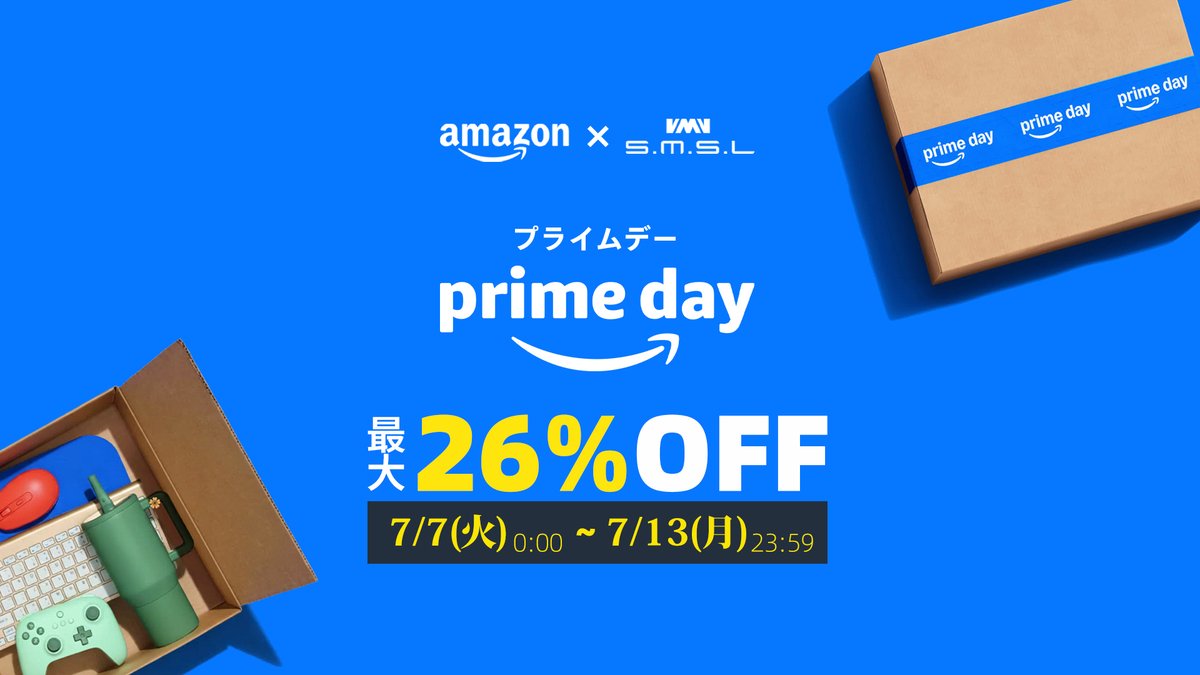 SMSLJapan's tweet photo. 【Amazon • S.M.S.L-Audio】

🎊＃Amazonプライムデー が間もなく開催され、SMSL製品が最大26%OFF‼️🎉

📅7/7（火）0:00～7/13（月）23:59
🛒皆様が事前にカートに入れますよ

リンクはこちらを🔗：
https://t.co/ESZ27L2Ayq

ぜひお見逃しなく‼️

#SMSL ＃セール ＃オーディオ https://t.co/emp5FStTHS