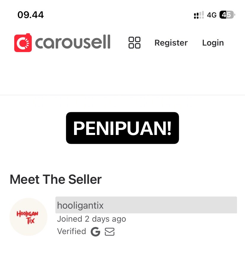 hooligantix_'s tweet photo. ⚠️ Hooligantix hanya memiliki 1 akun resmi, yaitu akun X ini. Tidak ada platform lain.

Hari ini kami mendapat informasi bahwa ada pihak yang mengatasnamakan Hooligantix dan menjual tiket ARIRANG melalui Carousell. ITU BUKAN KAMI.

HATIHATI PENIPUAN❗️❗️ https://t.co/sbuyQpVEGq