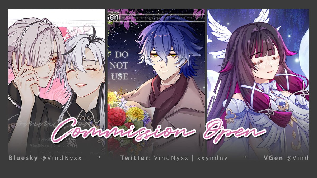 VindNyxx's tweet photo. [❤️🔁 are greatly appreciated] 

Hi, my commissions are open! 

You can order via DM or :  https://t.co/wGiV9Salf7 
Upfront Payment 
🔸Inter: Paypal (inv) 
🔸Local: BCA/Qris

TYSM for your interest &amp; help!❤️

Local price: comment 🔽🔽
#Commission #VGen #Commissionopen https://t.co/1SYzEaaUum