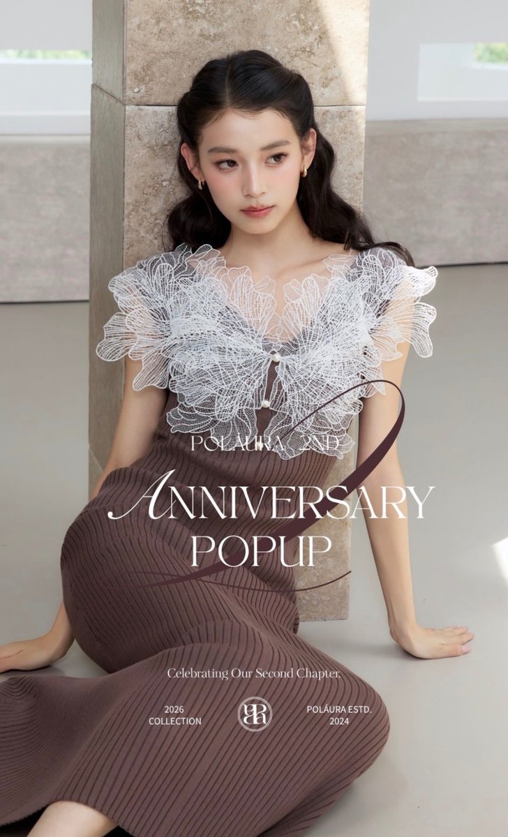 polaura(ポローラ)の大人気レースフリルニットワンピースから新色の