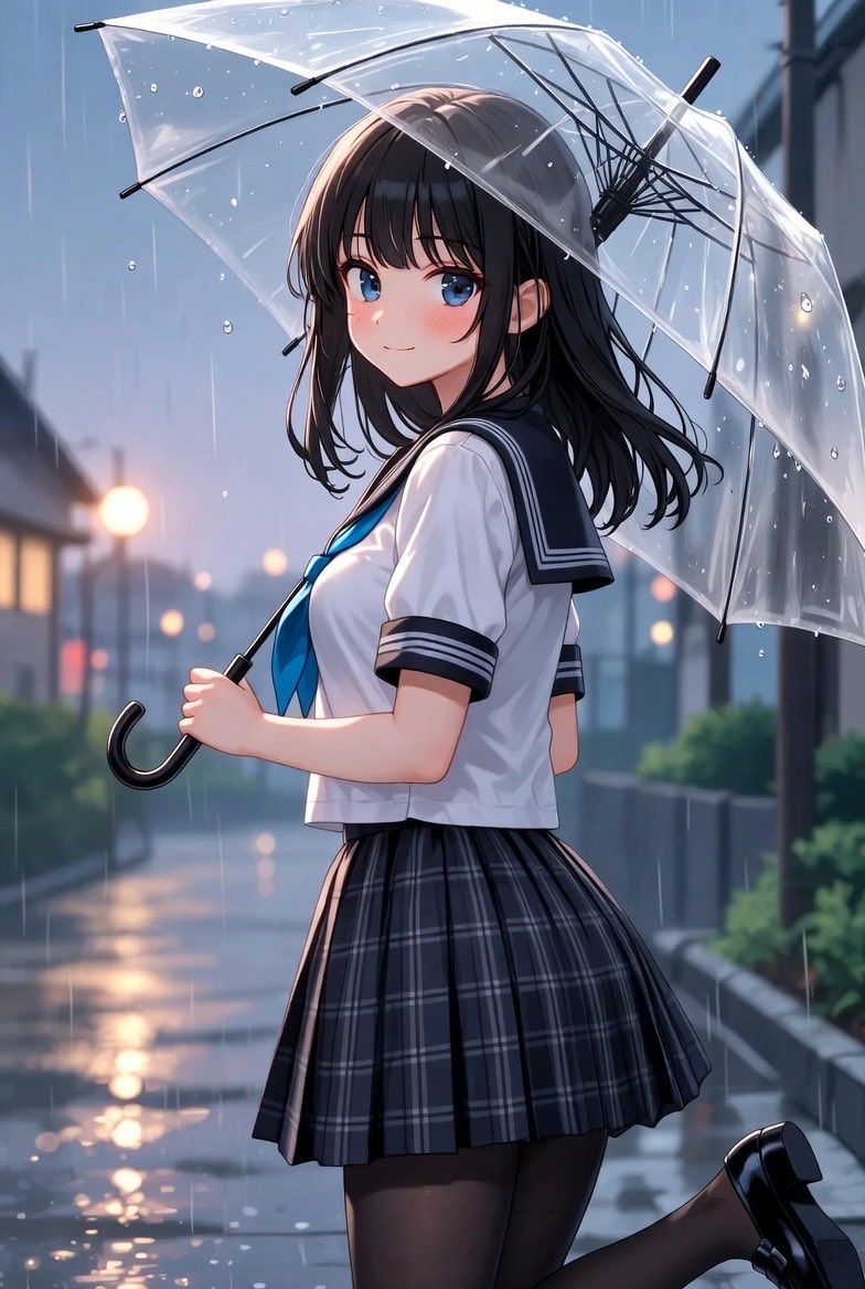 今日は新潟も雨です☔️ ＃AIイラスト