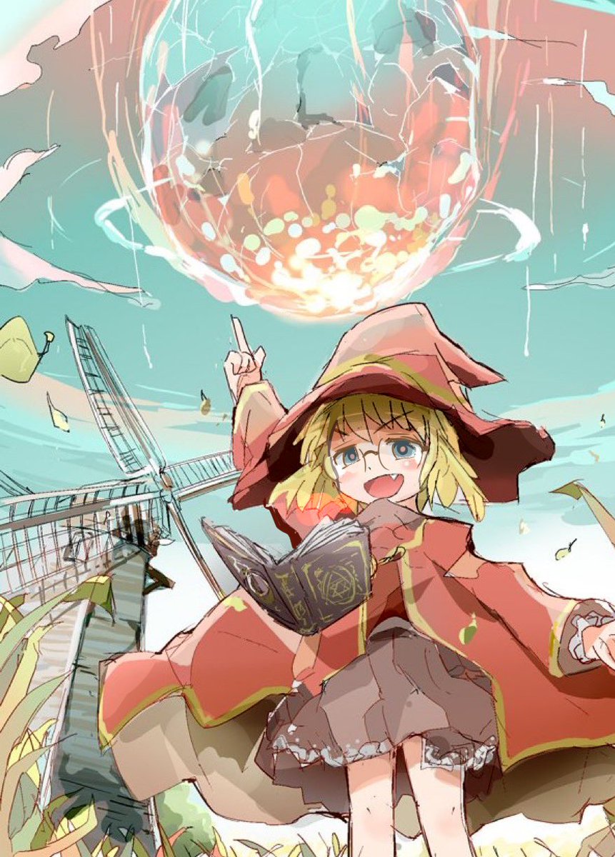 hayhironau's tweet photo. 覚えたてのメテオを試し打ちしたら地球の歴史を変えてしまった子（8年前のラフに加筆） https://t.co/QGFd9mYbqK