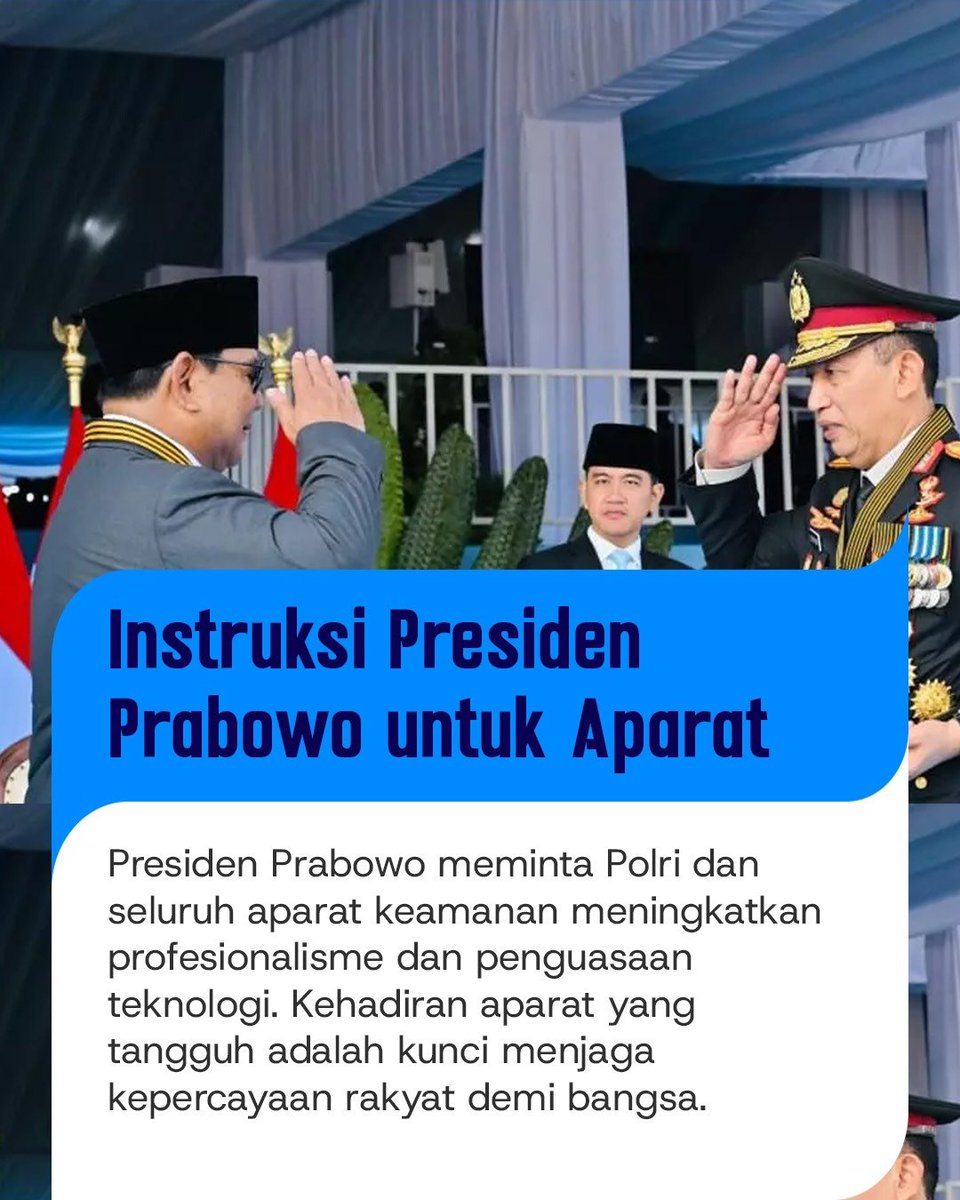 Anggunapr06's tweet photo. Presiden prabowo meminta polri dan seluruh aparat keamanan meningkatkan profesionalisme dan penguasaan teknologi
#StabilitasKeamananNasional
Stabilitas Nasional Transformasi Indonesia https://t.co/MyxqIfeUH5