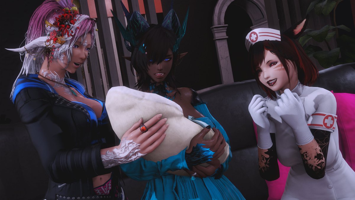 Baalysia_Makoto's tweet photo. Aileen Rose was born this morning. @V_the_Nurse  was there to help deliver Aldra and @WildRose2743's little girl.

/ #BoundFlame / #BoundFlameLore / #EorzeaPhotos /

(A teaser for those enjoying the lore as it passed Aldra's due date and the lore will show the 8 and 9th months)