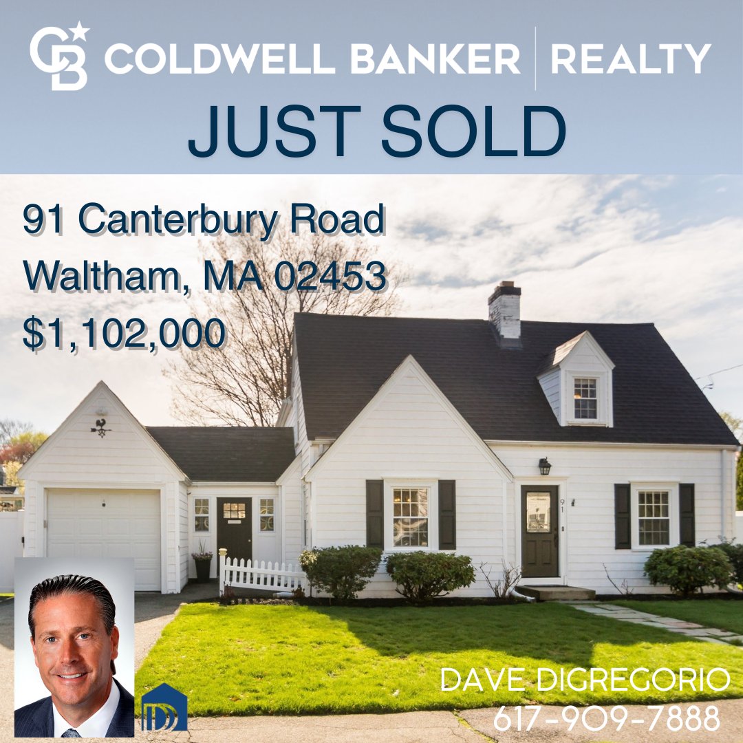 davedrealestate's tweet photo. Just Sold ✨ 
91 Canterbury Road
Waltham, MA 02453
$1,102,000
Listed by Dave DiGregorio of Coldwell Banker Realty - Waltham Office 
David.Digregorio@NEmoves.com
#JustSold  #walthamma #walthamrealtor #coldwellbanker #realestate
#coldwellbankerhomes #realtor #house 
#househunting https://t.co/QOfyb4Ffdz