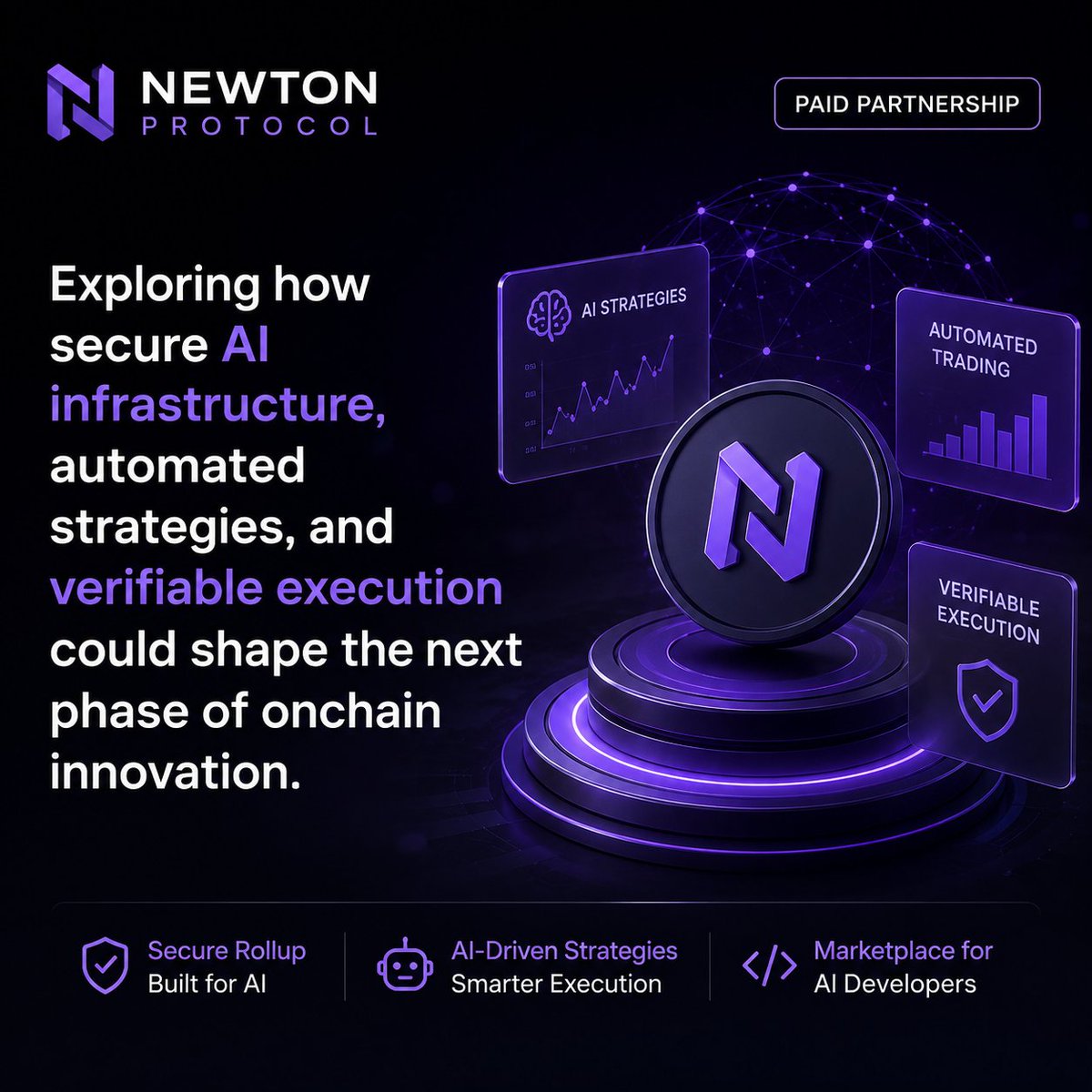 MalikNazeex's tweet photo. Paid Partnership with Newton Protocol. Exploring how secure AI infrastructure, automated strategies, and verifiable execution could shape the next phase of onchain innovation. #Newtopia . https://t.co/cCehz4MmFu