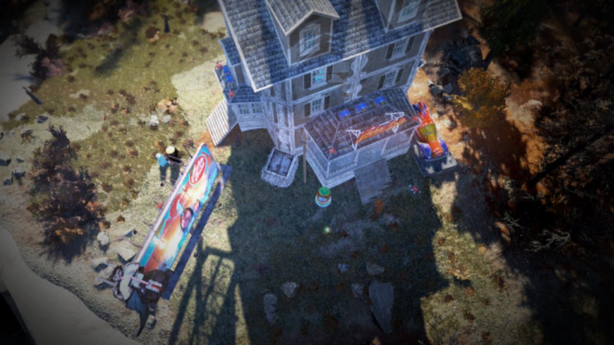 PointeShoeHeart's tweet photo. A great camp spot finally opened up, and I was able to build myself a nice Nuka-Cola Camp! I've been waiting for a chance to use this location, and now I've finally built my dream home! :D #Fallout76 #Bethesda <3 <3 <3 <3 https://t.co/kNOofokihx