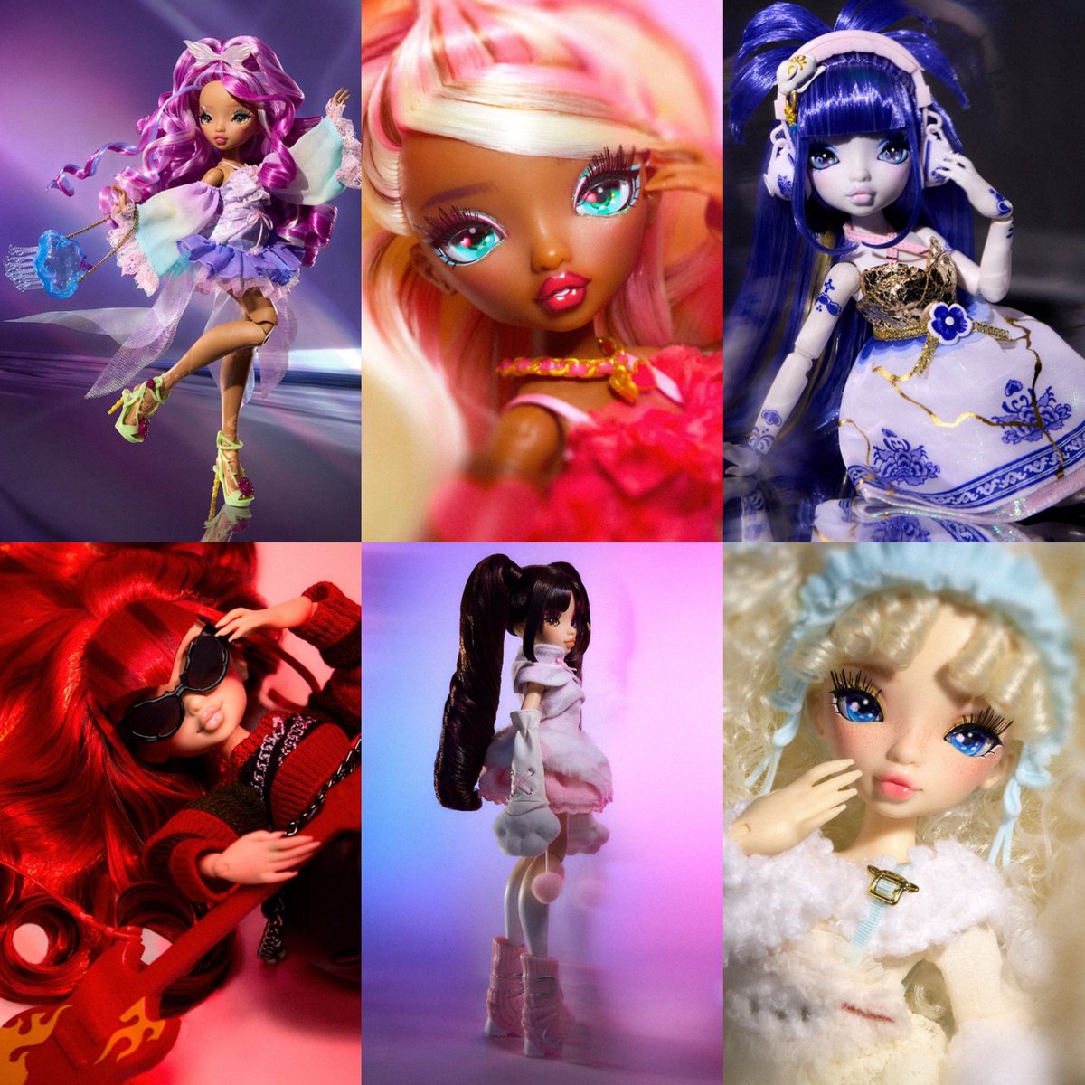 ElproprioElvio's tweet photo. The doll community sometimes can truly be a crazy place cuz you'll see people saying the dolls on the left have no identity or character to them, while standing up for the ones on the right (which could pass as 5 variations of the same design)😭 https://t.co/I0nq2DHbnF