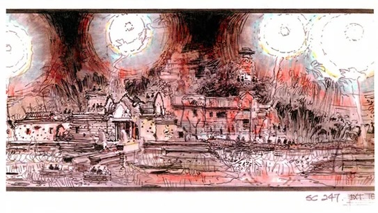 auteurhouse's tweet photo. Dean Tavoularis’s stunning storyboard designs for Francis Ford Coppola's 'Apocalypse Now' (1979) https://t.co/UjusxbGwHr
