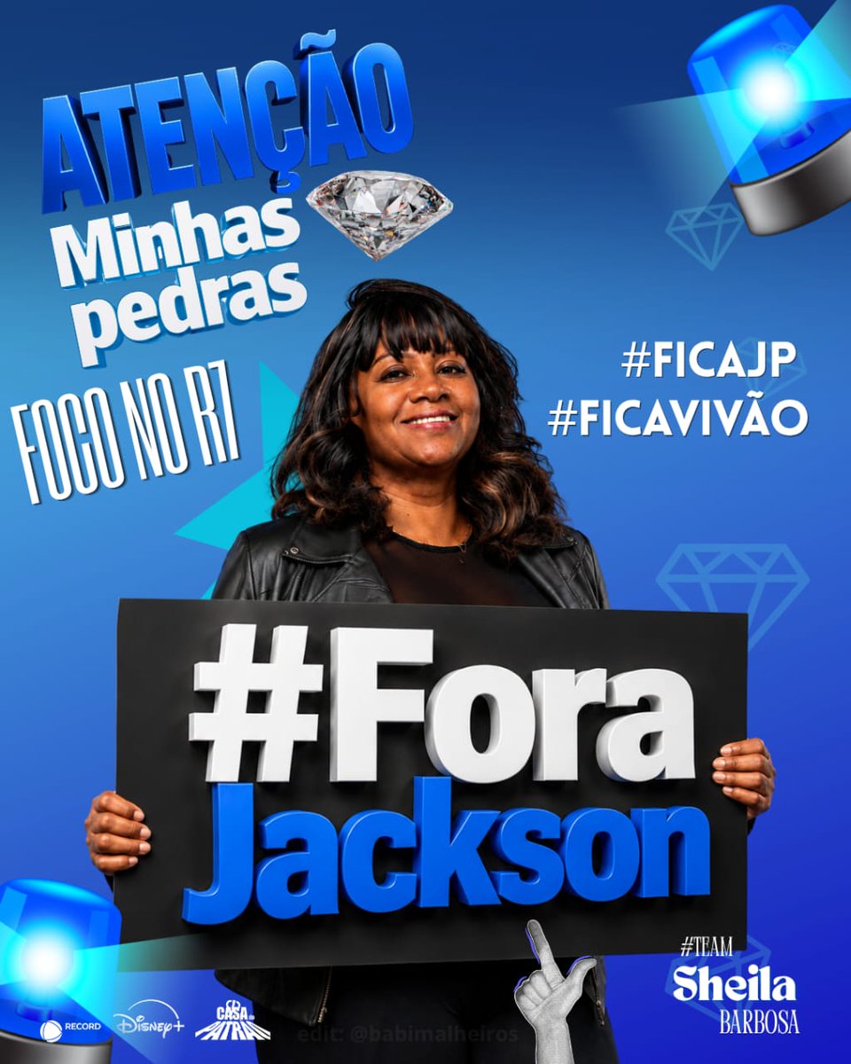 SheilaBarbosaOf's tweet photo. Minhas pedras, o foco agora é FORA JACKSON!

É hora de organizar a torcida.

🔗https://t.co/FJVd2Mnz6j

#FICAJP #FICAVIVÃO #ForaJackson
#TeamSheila #CasaDoPatrão https://t.co/yO6WmieYxV
