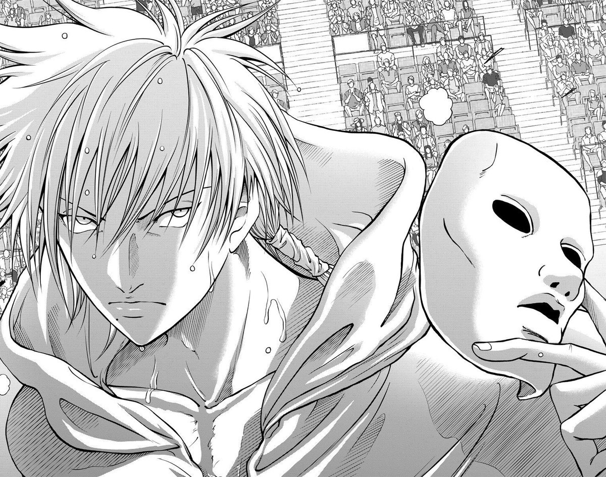 tenipuri_staff's tweet photo. Golden age　294　「唯一の希望」

プロが相手なら、どんな猛者達も攻略されてしまう。
仁王は「自分」という切札を切る…!!

#テニプリ名場面 https://t.co/hhvnvtIeMl
