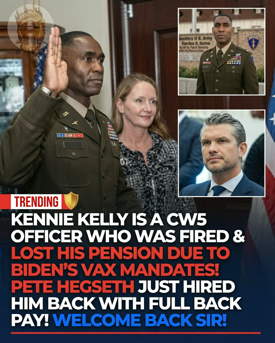 RightScopee's tweet photo. 🚨 IT'S OFFICIAL: Unvaccinated Master Aviator CWO5 Kennie Kelly — a true American hero — has been FULLY REINSTATED to the U.S. military with backpay, benefits, entitlements, and station preference!

After Biden's Pentagon kicked him out for refusing the COVID jab. 

The nightmare is over. 

Trump's team just delivered real justice! 

I VOTED FOR THAT! 🔥

Do you want EVERY service member wrongly purged by the Biden mandate brought back? 

A. YES  
B. NO