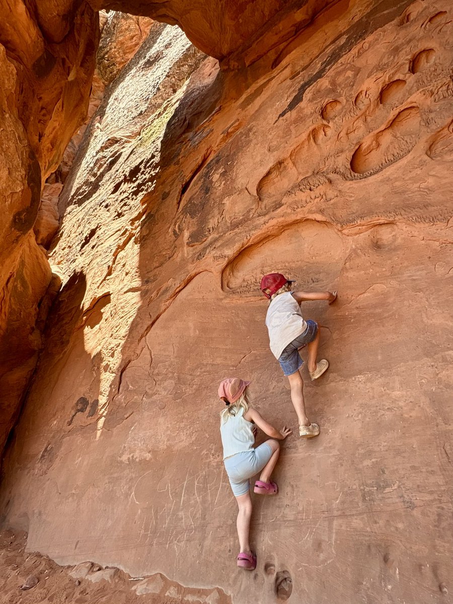 DreamChasingFam's tweet photo. St. George trip with the fam! Climbing, biking, and swimming! It doesn’t surprise me that Lue loves climbing, but can someone please explain how Eddie can be scared of his own shadow, but doesn’t have a worry in the world doing this?! Good times in the desert sand and sun! 🌞 https://t.co/A5KsJXAAX6