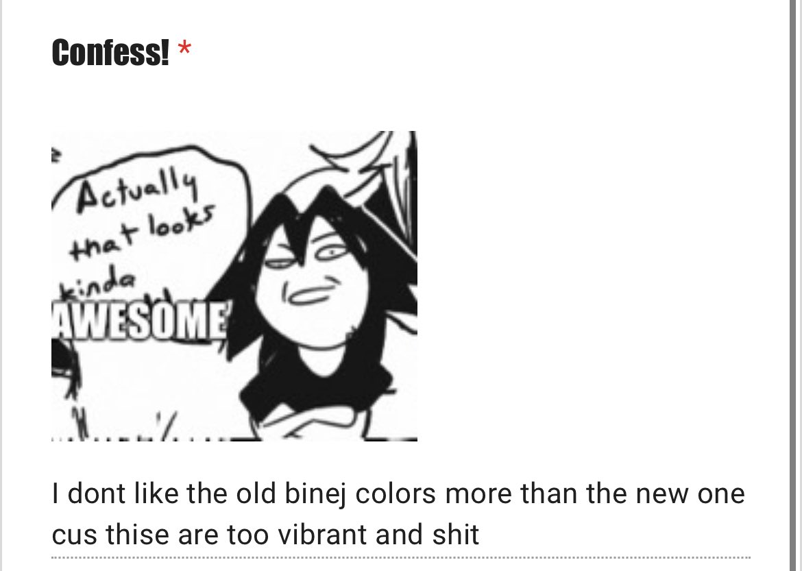 quidconfessions's tweet photo. “I dont like the old binej colors more than the new one cus thise are too vibrant and shit” https://t.co/nz3syKiAm6