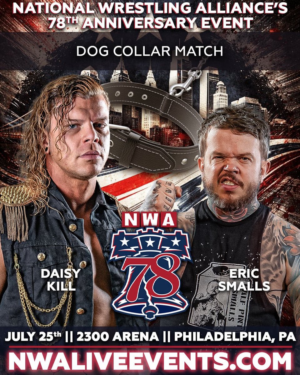 nwa's tweet photo. Dog Collar Match Added to NWA 78, @Fightful Reports, as @DaisyKillNWA takes on Eric Smalls. 

Read More: https://t.co/jLoybxxHsR https://t.co/KhAtSy8B0e