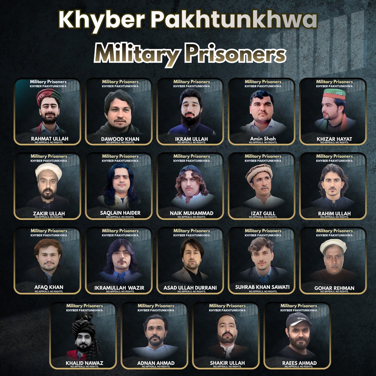 PTIofficial's tweet photo. Military trials in Pakistan are a blatant violation of justice, our own constitution, and international law. 

#EndMilitaryTrials https://t.co/MQjyE2l1OM