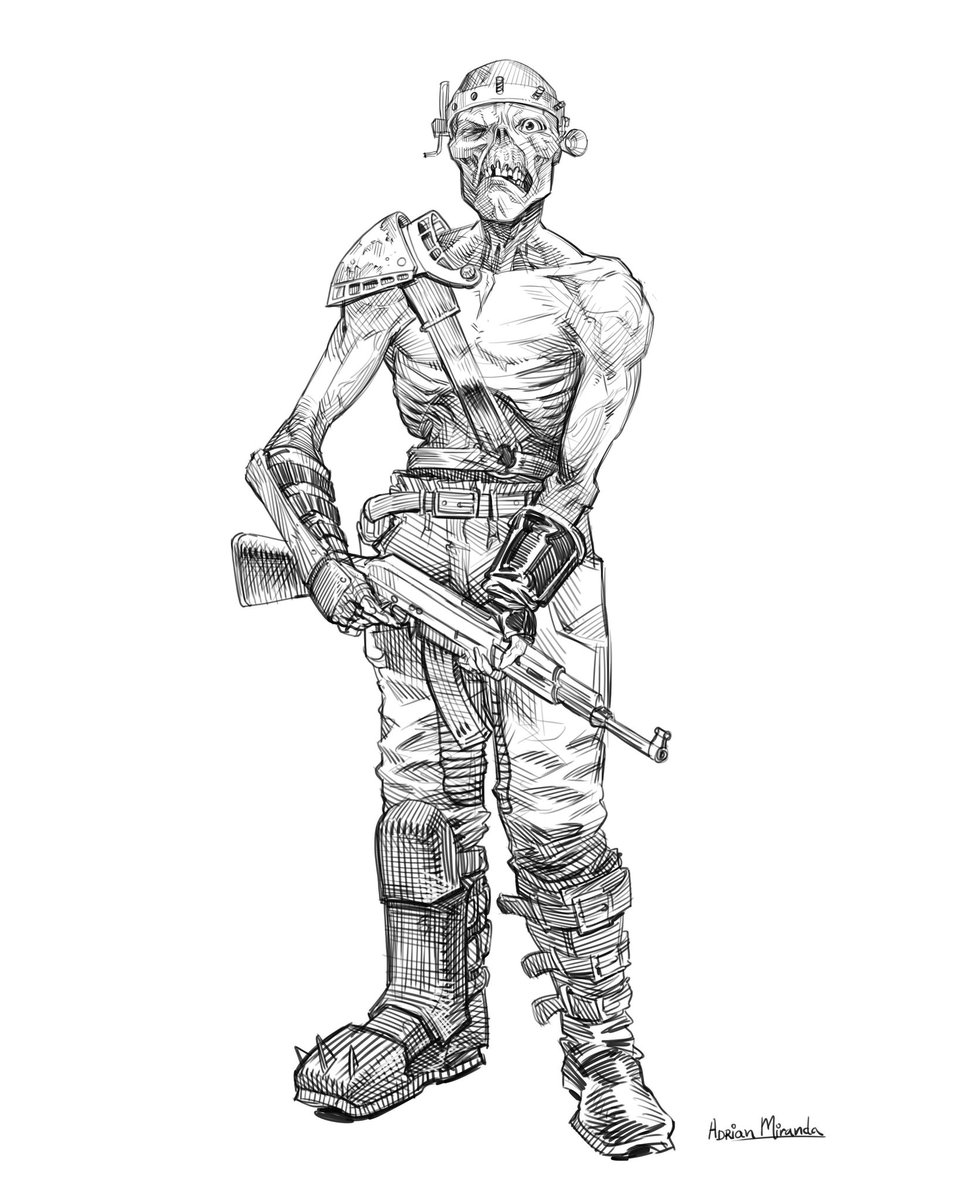 adrianm05917897's tweet photo. Set - Fallout 1 
Playing with a different brushwork.
#fallout #sketchbook https://t.co/k6DlCzySEf