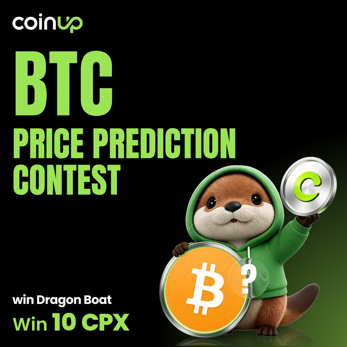 CoinUpFutures's tweet photo. 🎯 BTC Price Prediction Challenge!

What do you think the price of BTC will be at 00:00 (UTC+8) on July 4? 👀

How to participate:

✅ Follow @CoinUpFutures
❤️ Like this post
🔄 Repost
💬 Comment your BTC price prediction
⏰ Deadline: July 3, 22:00 (UTC+8)
All predictions must be submitted before the deadline. Late entries will not be counted.
🎁 The participant with the closest prediction to the actual BTC price will win 10 CPX!

Who will become the most accurate market "fortune teller"? 🔮📈

#CoinUpFutures #BTC #Bitcoin #Crypto #PredictionChallenge