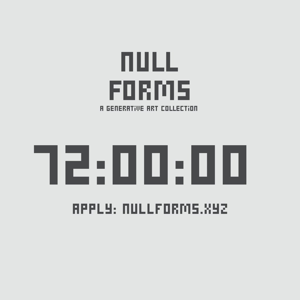 Nullf0rms's tweet photo. SYSTEM UPDATE

5,000 / 10,000 wallets collected.

The portal has been reopened for 72 hours.

Once we reach 10,000 submissions, applications close for good.

Next:
→ WL Checker
→ Mint Information

Apply: https://t.co/PUdllaRRHn https://t.co/d8L67nOIvD