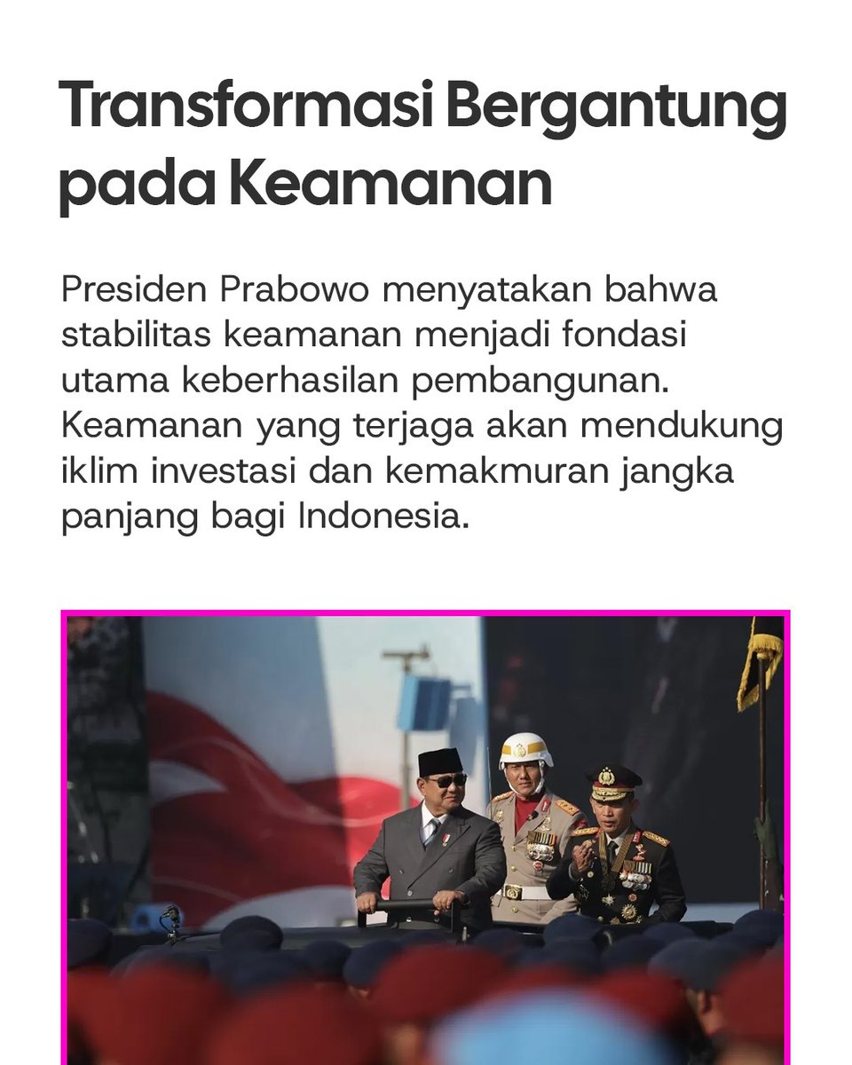 Crodule1's tweet photo. Menjaga keamanan berarti menjaga kesempatan untuk terus berkembang. Stabilitas Nasional Transformasi Indonesia menjadi kunci terciptanya kemajuan yang berkelanjutan. #StabilitasKeamananNasional https://t.co/1CVVrMP3MW