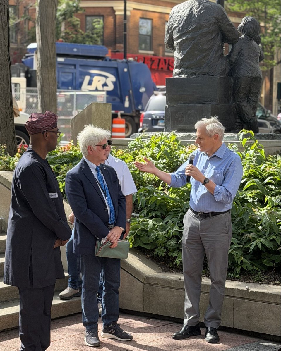 JohnHewko's tweet photo. As the Italian flag was lowered and the Nigerian flag was raised at Rotary International headquarters, we celebrated the transition of leadership from President Francesco Arezzo to President Yinka Babalola. 

While our leadership changes each year, Rotary's mission remains constant. Every president builds on the work of those who came before, ensuring our organization continues to grow, serve, and create positive change worldwide.
