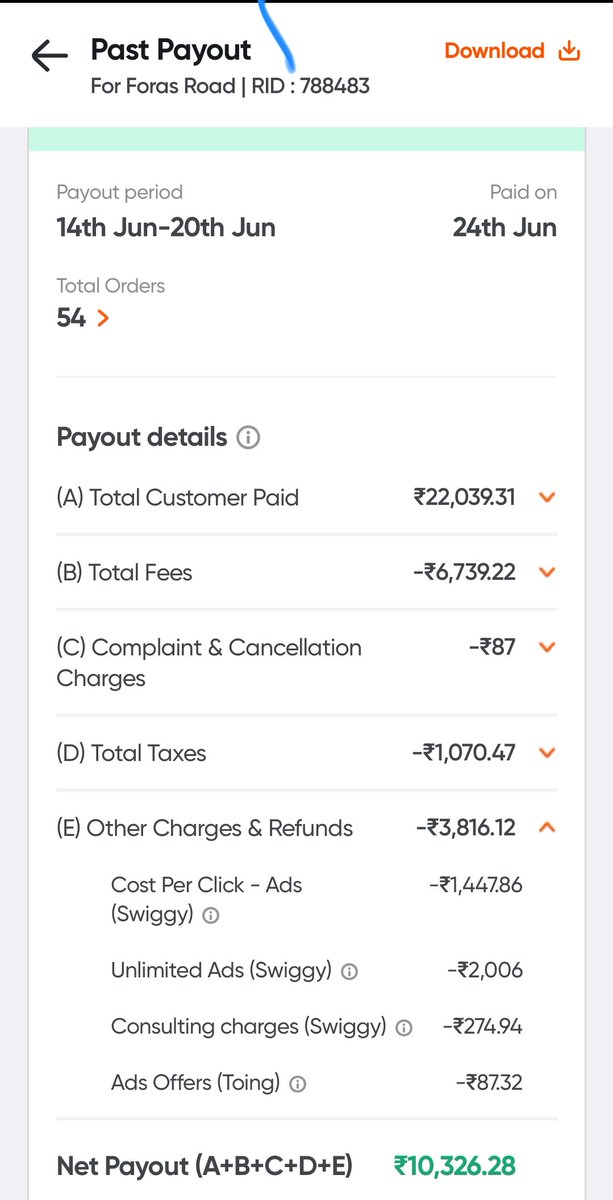 jain19656's tweet photo. @SwiggyCares I have a debit payout in current week&amp;ads were of fix amount but see the deduction the screenshot shared @BBCBreaking @ABPNews @BBCWorld @cnnbrk many complains have been seen recently @navidhnow after complains orders are cut drastically,they make restaurant suffer https://t.co/IADwaZjq5D