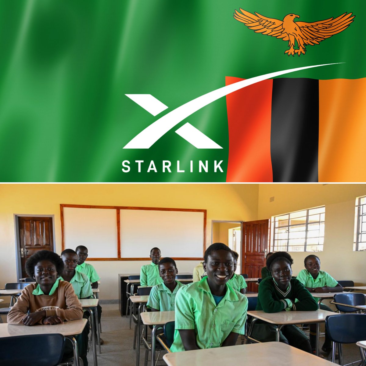 XFreeze's tweet photo. Starlink is changing lives in rural Zambia 🇿🇲

Nearly 500 students at Mphande Primary School now have access to reliable high-speed internet in a place beyond the reach of fibre and mobile broadband

Paratus Zambia donated Starlink connectivity for the school’s new computer lab, giving students access to digital lessons, learning tools, and exam resources they simply didn’t have before

This is exactly where Starlink matters most

Connecting the places traditional networks leave behind