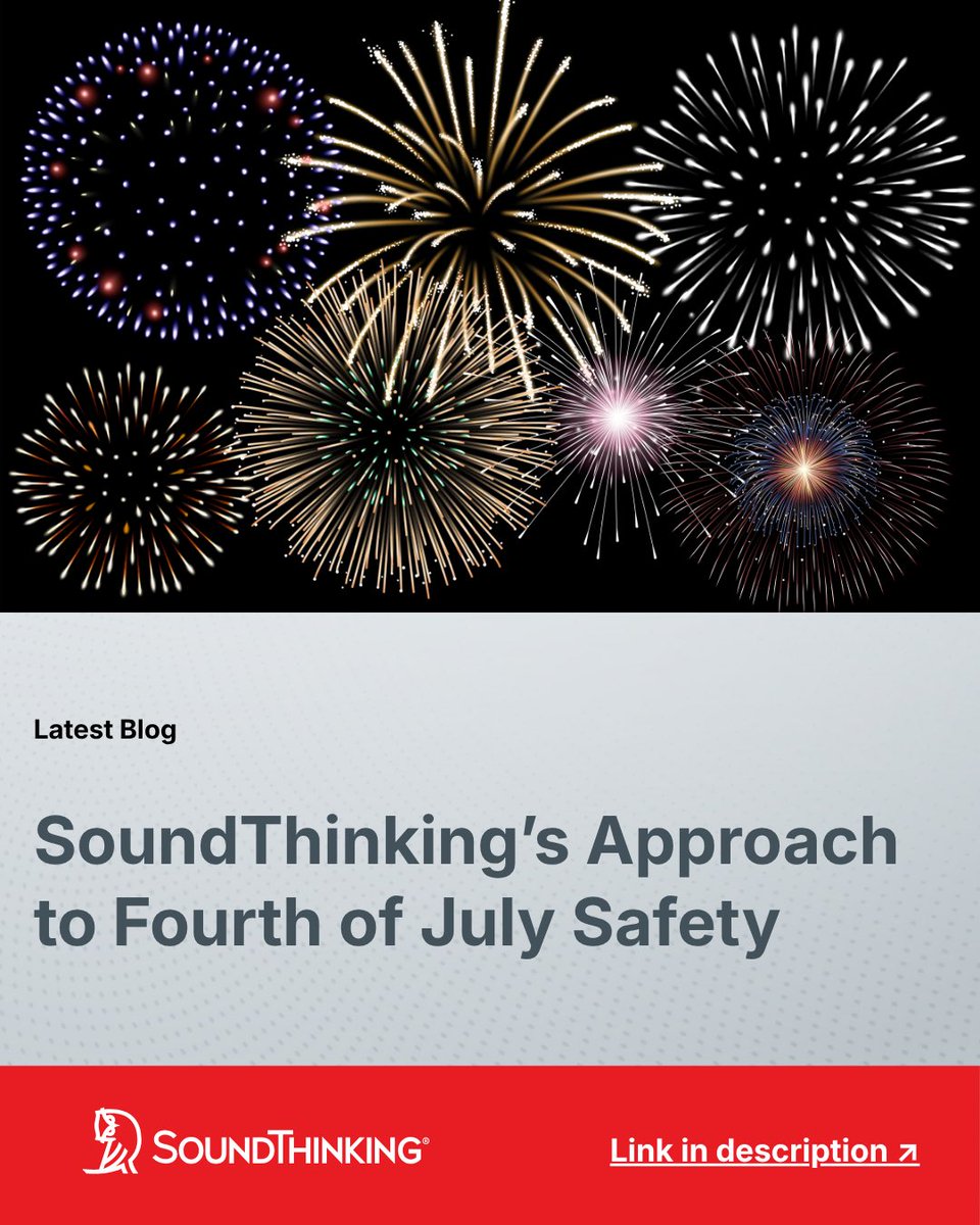 soundthinking_'s tweet photo. Fireworks fill the sky on the Fourth of July—but not every loud bang is a celebration.

Behind the scenes, SoundThinking’s technology and expert analysts work around the clock to distinguish fireworks from real gunfire, helping first responders focus on what matters most: protecting lives when every second counts.

Learn how we prepare for one of the busiest public safety weekends of the year: https://t.co/3OHwbReIlE⁠