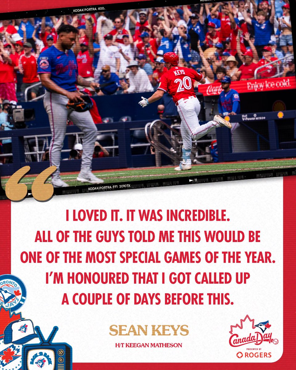 BlueJays's tweet photo. An INCREDIBLE first #CanadaDay for Sean Keys 🔑 #BlueJays50 https://t.co/pvuAObfwe0