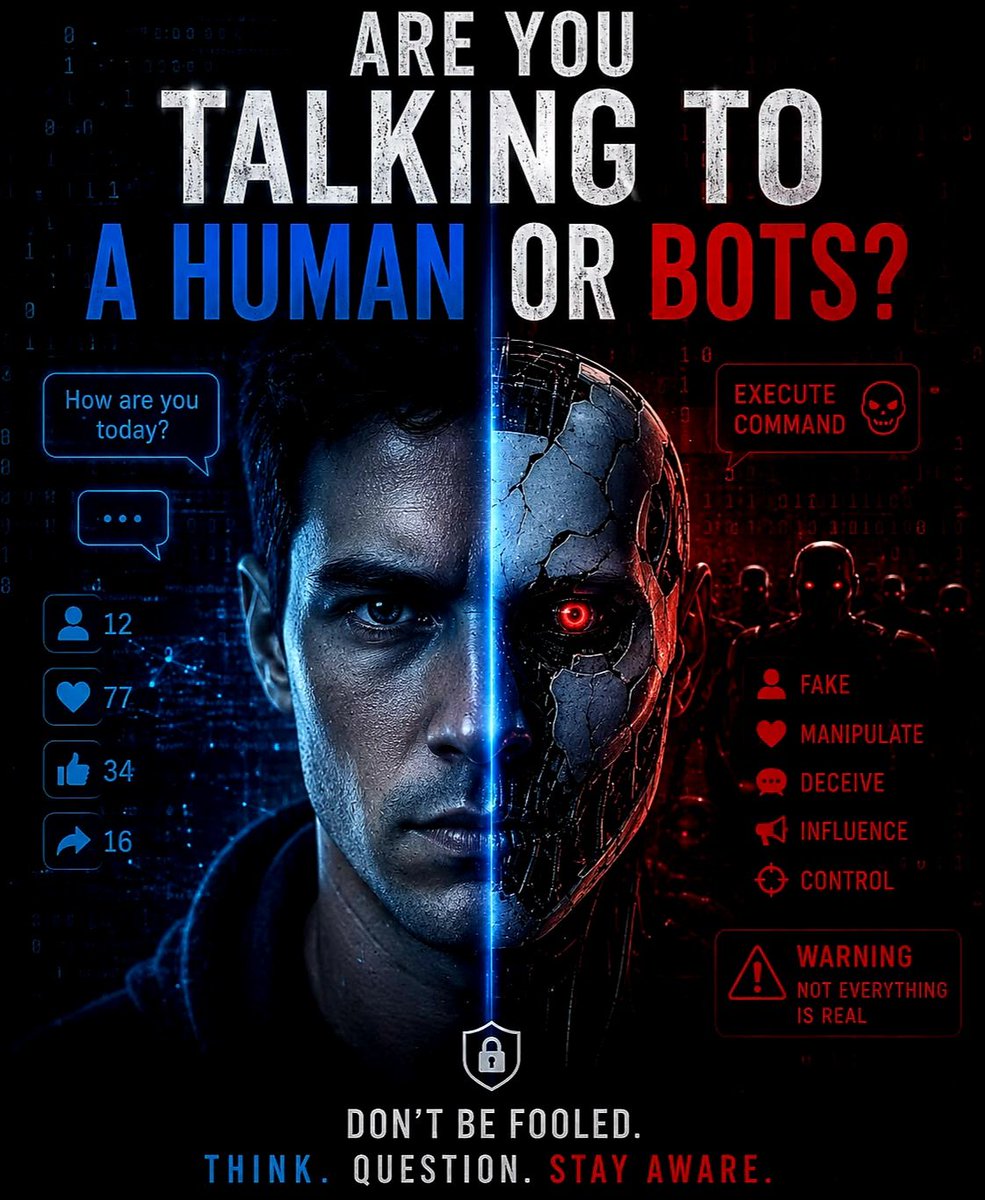NamiFarhat's tweet photo. What are Bots?

A bot (short for robot) is an automated online account controlled by software instead of a human. Once programmed, it can post content, comment, like, share, follow accounts, or reply to people, often within seconds and at a massive scale. https://t.co/XAIUc0bfc6