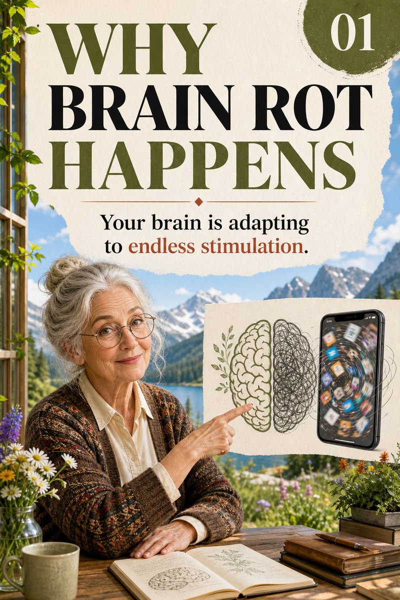 ttkstudio's tweet photo. Why Brain Rot Happens (And How to Reverse It)

Brain rot is not laziness. 

Constant novelty, rapid rewards, and endless scrolling train your brain to expect stimulation on demand. 

Learn why focus feels harder—and how reducing digital noise can help you rebuild attention, motivation, and healthier habits.😇

🫱
Link: https://t.co/O6tdvbXMfQ