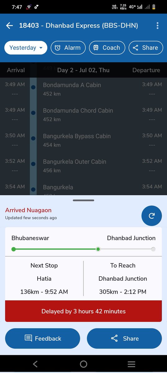 MathaJyoti's tweet photo. Dear Mr. Vaishav,
I would like to bring to your attention the poor punctuality of Train No. 18403 over the past three days. In fact, I have been traveling on this train regularly for the last 5 years &amp; I can't recall a single occasion when it reached its destination on time. https://t.co/EG1gAV7NyV