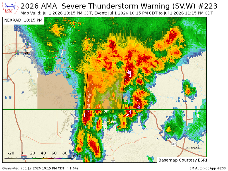 SCStormChasers's tweet photo. AMA issues Severe Thunderstorm Warning [damage threat: CONSIDERABLE, wind: 70 MPH (RADAR INDICATED), hail: <.75 IN (RADAR INDICATED)] for Armstrong, Donley [TX] till Jul 1, 11:15 PM CDT https://t.co/J17PrvX8Gr https://t.co/xoXW4m48Fc