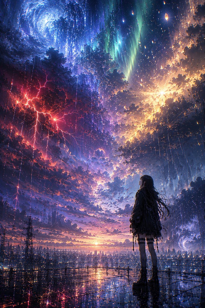 kagamino_akari's tweet photo. 誰かの感情が天気になって――
＃灯アート ＃AIart https://t.co/RXE2YdGNp9