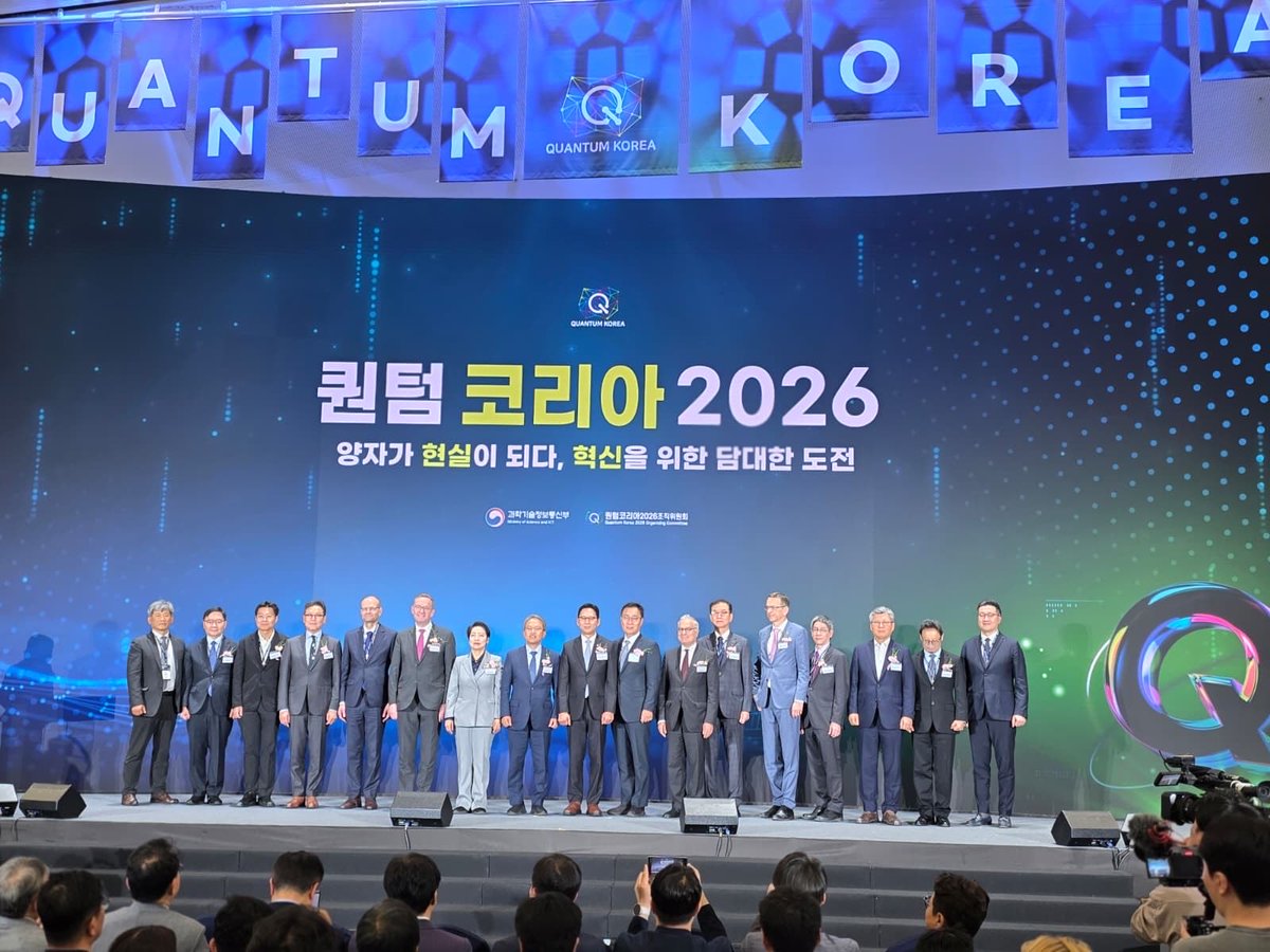 UgoAstuto's tweet photo. Good to be at Quantum Korea 2026! The EU and Korea have made quantum technology a strategic priority, well reflected in our joint work within the Horizon programme. #eudiplomacy https://t.co/ZBGnIeW3Kd
