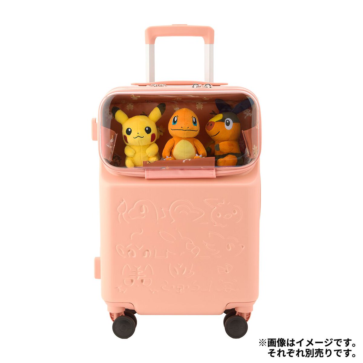 famitsu's tweet photo. ポケモンぬいぐるみを連れて歩けるキャリーケースがポケセンオンラインで発売開始。カラバリはほのお、くさ、みずの3タイプ
https://t.co/R1LQFd9uEL

透明窓のフロントオープンポケットがかわいい。ポケセン店頭での発売は7/4から

イッシュ地方をテーマにしたグッズも同時に発売開始 https://t.co/1BLY1xIH0N