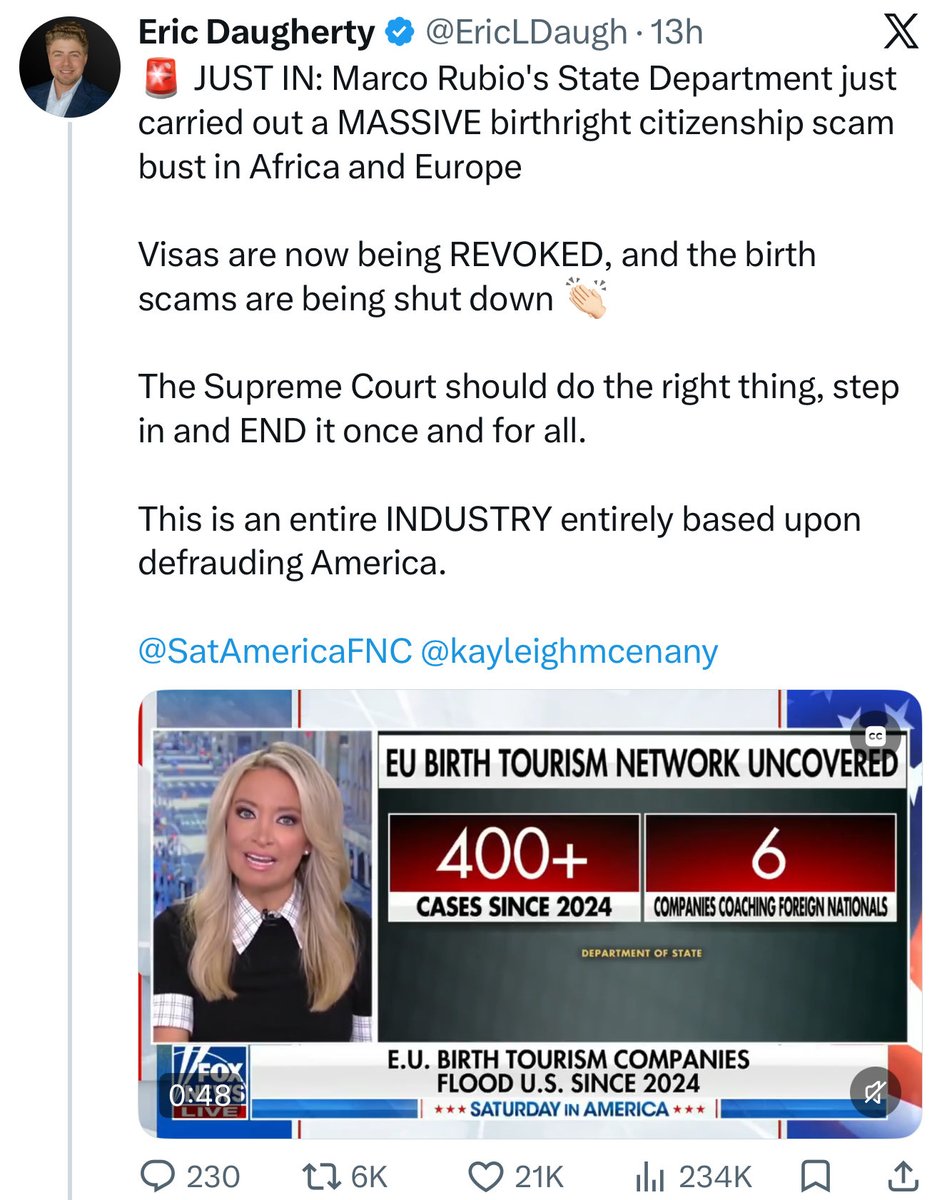 LionHearted76's tweet photo. It absolutely devalues citizenship. It is a destructive policy that is a scam — entire industries are built around defrauding the United States.

Most countries in the world—roughly 160 out of 195 sovereign states—do NOT offer unconditional birthright citizenship, also known as “jus soli.”

This means they do not automatically grant citizenship solely based on being born on their soil, regardless of the parents' status. 

Instead, the majority rely primarily on “jus sanguinis”(citizenship by descent/blood from parents). Some have restricted forms of “jus soli” (e.g., requiring at least one parent to be a legal resident or citizen, or the child to apply later).