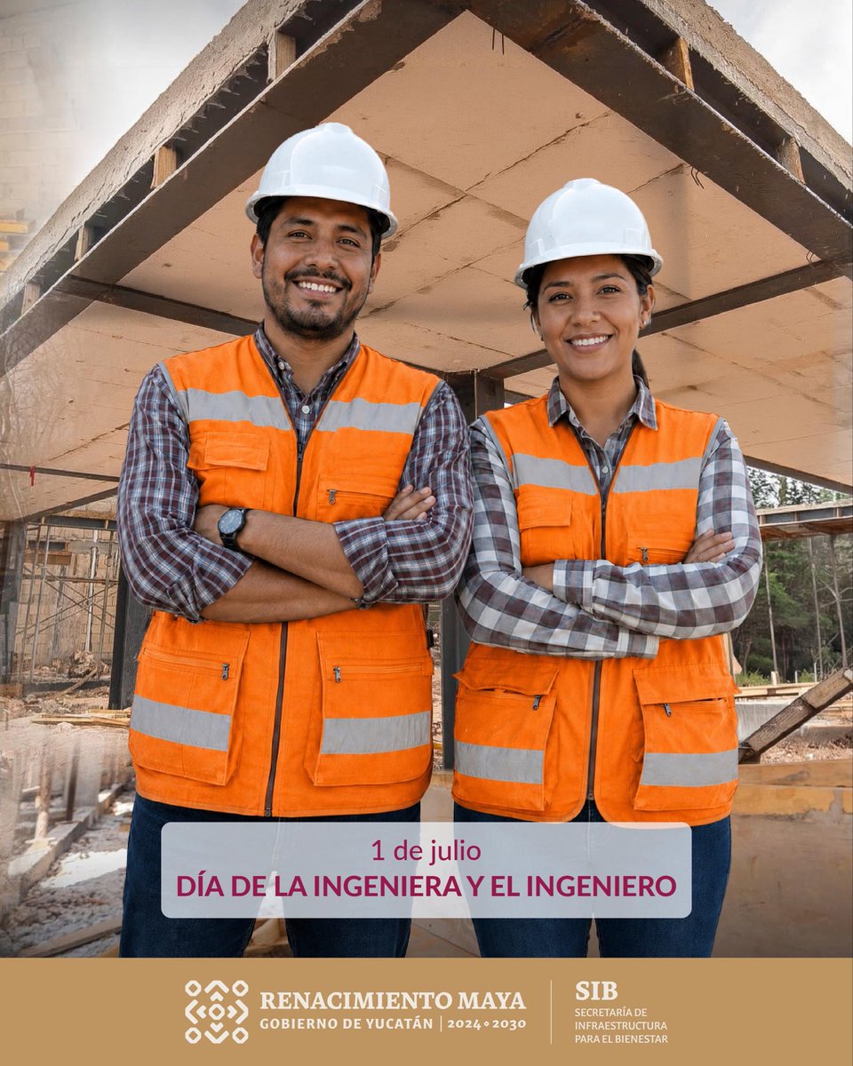 SIBYucatan's tweet photo. Hoy celebramos el Día de la Ingeniera y el Ingeniero en México🇲🇽

Reconocemos a quienes con su conocimiento y dedicación transforman la realidad y hacen posible el desarrollo de nuestro estado. Gracias por construir el futuro de Yucatán. https://t.co/DDebwtSjqP