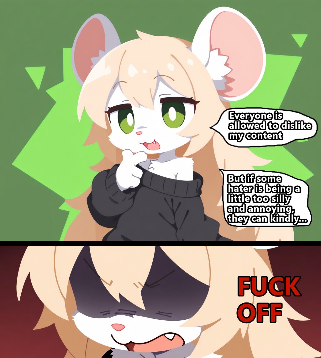Kur_art_ai's tweet photo. Chloe's opinion about her haters~ 🐭👍 https://t.co/3mlWwpPd9w