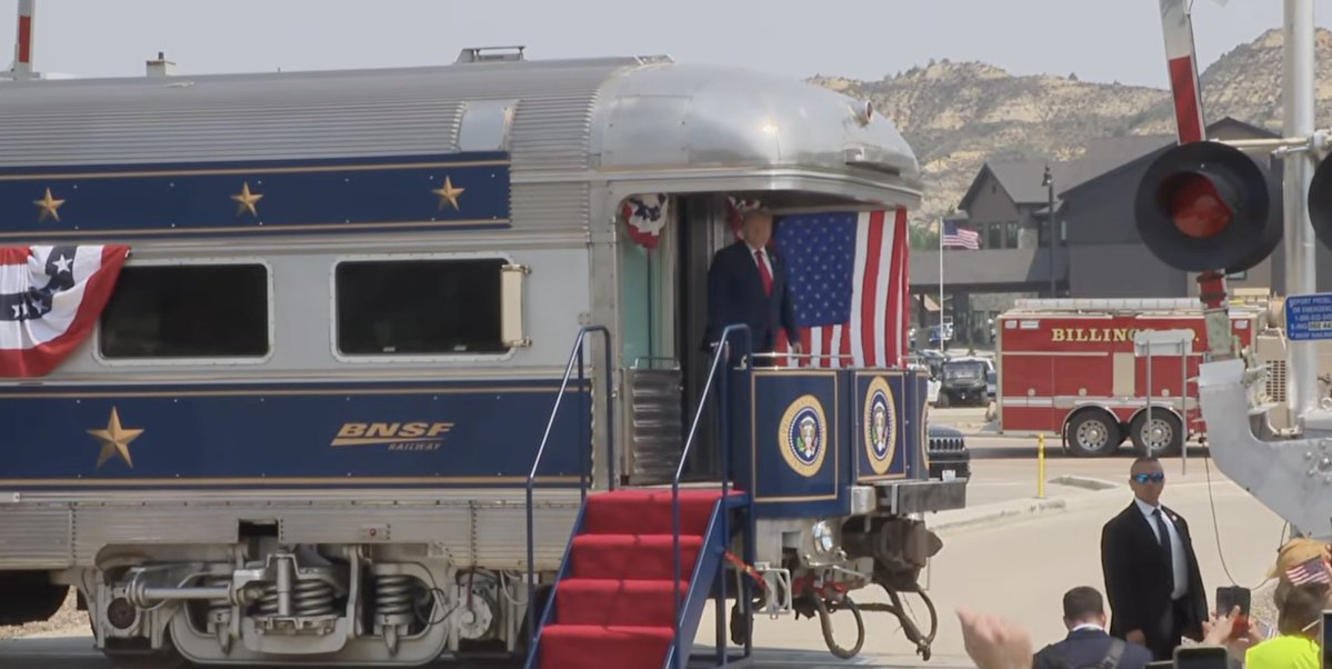 bluelivesmtr's tweet photo. How much do you want to bet the mainstream news barely covers this story?

President Trump rode the Freedom 250 train through the North Dakota Badlands with a mounted Rough Riders-style cavalry escort, and the whole thing was absolutely incredible.

This is the kind of America 250 celebration people should be seeing everywhere.

Let us know — did you see any coverage of this? Or have you seen much about America’s 250th celebrations at all?