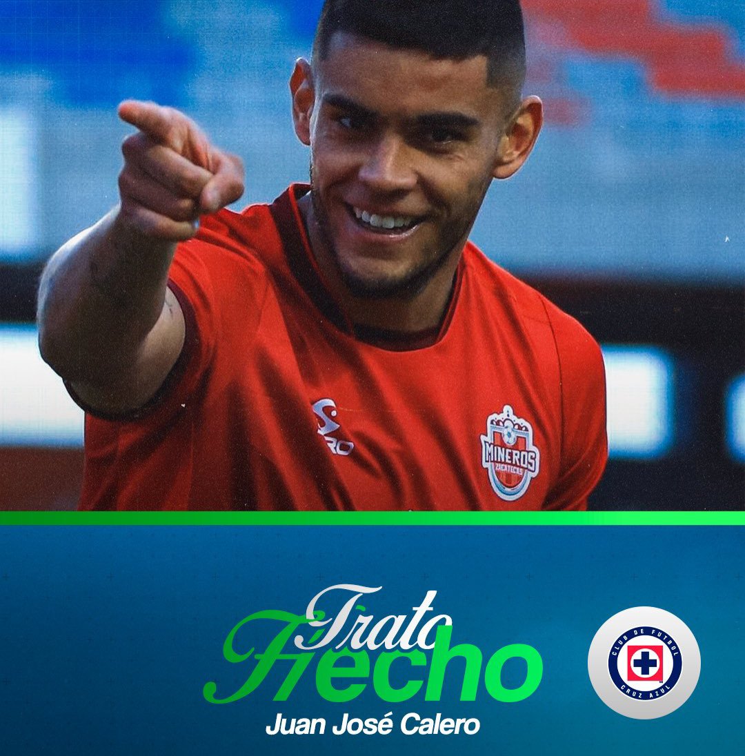 CarlosRoblesMex's tweet photo. Juan José Calero firmará con el equipo ©️ampeón de la Liga Ⓜ️X
@CruzAzul 🚂 x✌️años, el hijo de la leyenda Ⓜ️iguel ©️alero, demostrará porque llega a la Ⓜ️aquinola cómo buen centro delantero. #AzulDePorVida 🇨🇵 🐰 https://t.co/l3nFNSElk1