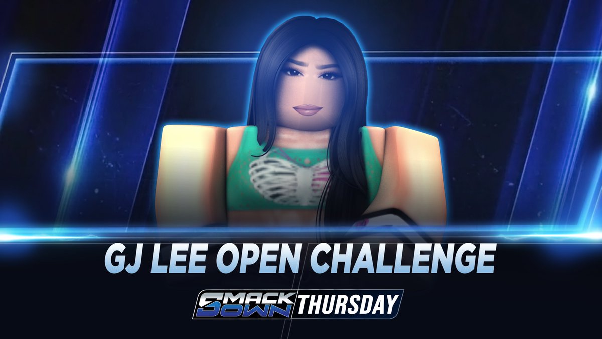 _WWERoblox's tweet photo. Thursday Night ON #Smackdown

@therosieysl issue an open challenge after demolishing the Undisputed Women's champion #Caige 
-
@jelaknowles vs. @TheyluvB3lla_ 
-
@feriahdame vs. @DareToWatchMe 
-
@TooHotSoMessy vs. #KazymnNyx

📸 Thursday 6E/5C https://t.co/CnhEfPrcxV