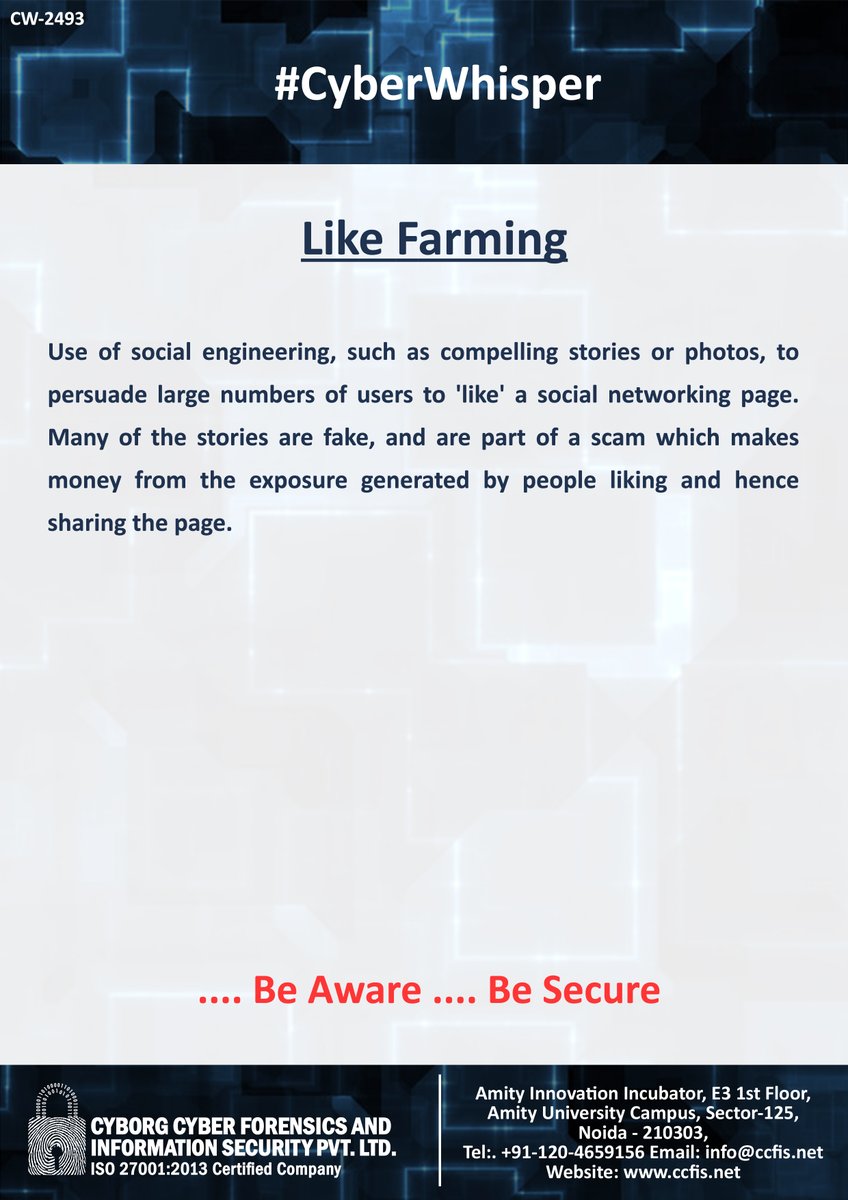 ccfis's tweet photo. #CyberWhisper #CyberSecurity #LikeFarming https://t.co/80g5PgX5DM