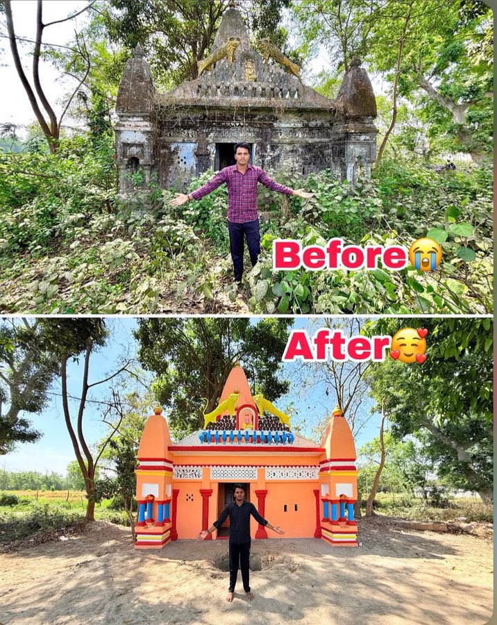 GitaShlokas_'s tweet photo. 200 साल पुराना हनुमान जी का मंदिर हम लोगो में पेंट कर दिया 

जय हनुमान जी 🚩 https://t.co/SXoUtuHCTl