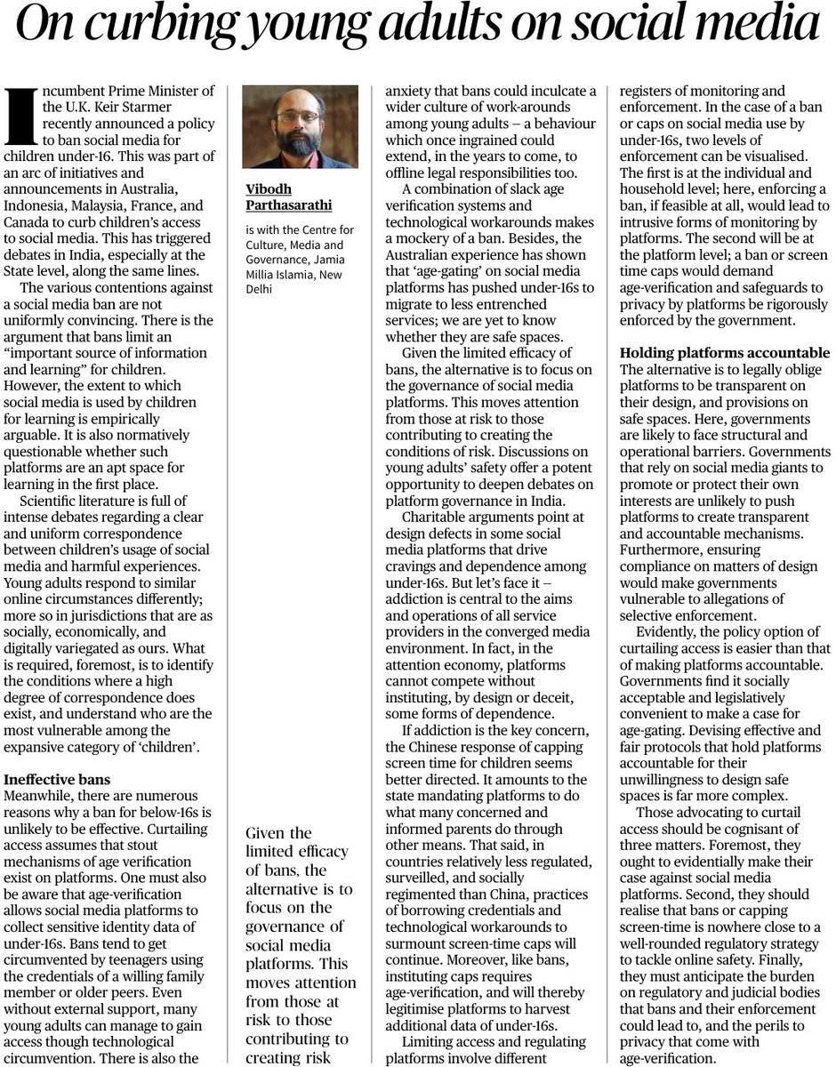 D_U_Teachers's tweet photo. Vibodh Parthasarthi (#JMI
The Hindu, 02/07/2026 https://t.co/DWF8Ja70Wh